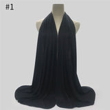 Multicolor Soft Elastic Cotton Muslim Hijab Jersey Scarf