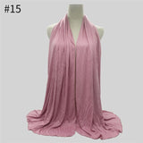 Multicolor Soft Elastic Cotton Muslim Hijab Jersey Scarf