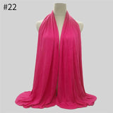 Multicolor Soft Elastic Cotton Muslim Hijab Jersey Scarf