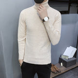 Winter New Men's Turtleneck Sweaters Black Sexy Brand Knitted Pullovers