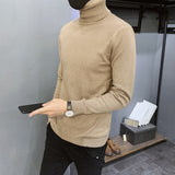 Winter New Men's Turtleneck Sweaters Black Sexy Brand Knitted Pullovers