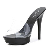 Candy Colors Wedding Shoes Woman Platform Sandals Summer PVC Slides Waterproof 13cm Nightclub Sexy High-heeled Slippers Womens