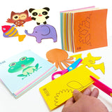 48pcs Children Cartoon DIY Colorful Paper Cutting Folding Toys Kindergarten Kids Educational  Art Craft with scissor Tools Gifts
