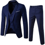 New Men Spring 3 Pieces Classic Blazers Suit Sets Men Business Blazer +Vest +Pants Suits Sets Autumn Men Wedding Party Set