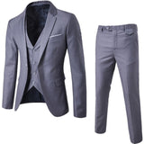 New Men Spring 3 Pieces Classic Blazers Suit Sets Men Business Blazer +Vest +Pants Suits Sets Autumn Men Wedding Party Set