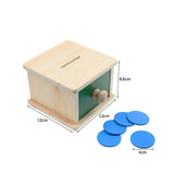 Toddler Wood Montessori Match Permanent Ball Box Round Rectangular Box Coin Box Toys for Children Unisex Baby 12 Month Boys Girl