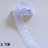 5 yards  of White Beige Cotton Embroidered Flower bud silk screen ribbon fabric with the edge of manual sewing process materials