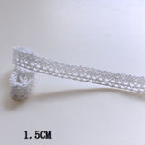 5 yards  of White Beige Cotton Embroidered Flower bud silk screen ribbon fabric with the edge of manual sewing process materials