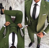 Slim Fit Groomsmen One Button Groom Tuxedos Peak Blue Lapel Men Suits Wedding Best Man 3 Pieces ( Jacket+Pants+Vest+Tie ) C825