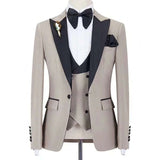Slim Fit Groomsmen One Button Groom Tuxedos Peak Blue Lapel Men Suits Wedding Best Man 3 Pieces ( Jacket+Pants+Vest+Tie ) C825