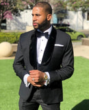 Slim Fit Groomsmen One Button Groom Tuxedos Peak Blue Lapel Men Suits Wedding Best Man 3 Pieces ( Jacket+Pants+Vest+Tie ) C825