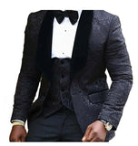 Slim Fit Groomsmen One Button Groom Tuxedos Peak Blue Lapel Men Suits Wedding Best Man 3 Pieces ( Jacket+Pants+Vest+Tie ) C825