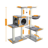 Fast Delivery Pet Cat Tree House Tower Condo Wood Cat Scratching Sisal-Covered Scratch Posts Pads with Play Ball for Cats Kitten