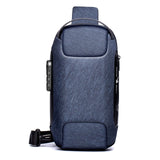 Men's Waterproof Oxford Multifunction Crossbody Bag Anti-theft Shoulder Bags Short Trip Messenger Chest Bag Pack For Male
