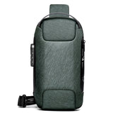 Men's Waterproof Oxford Multifunction Crossbody Bag Anti-theft Shoulder Bags Short Trip Messenger Chest Bag Pack For Male