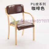 Modern minimalist Nordic solid wood dining chair Japanese-style curved  fabric  back armrest home office desk computer - shopwishi 