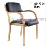 Modern minimalist Nordic solid wood dining chair Japanese-style curved  fabric  back armrest home office desk computer - shopwishi 