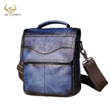 Quality Original Leather Male Casual Shoulder Messenger bag Cowhide Fashion Cross-body Bag 8" Pad Tote Mochila Satchel bag 144