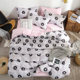 Pink Leopard Printed Plaid Dot Kids Bed Cover Set Duvet Cover Adult Child Bed Sheet and Pillowcase Comforter Bedding Set 61007