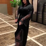 MD Black Diamond Shiny Long Sleeve Hijab Dress