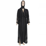 MD Black Diamond Shiny Long Sleeve Hijab Dress