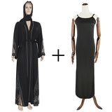 MD Black Diamond Shiny Long Sleeve Hijab Dress