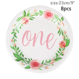 WEIGAO 1pcs 1 2 3 Birthday Caps Flower Crown 1st Birthday Hat Newborn Baby Birthday Headband 1 Year Birthday Party Decorations