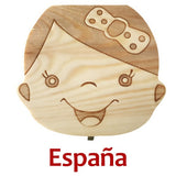 Baby Wood Tooth Box Organizer Milk Teeth Storage Language Spain English Collect Teeth Umbilica Save Gifts Baby Tooth Box