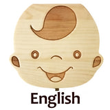 Baby Wood Tooth Box Organizer Milk Teeth Storage Language Spain English Collect Teeth Umbilica Save Gifts Baby Tooth Box