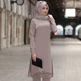 Turkey Muslim Dress Women Long Tops Hollow Solid Islamic Ropa Hijab Dresses Moroccan Kaftan Jilbab Party Vestidos Abaya Ramadan