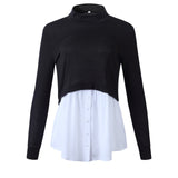 Autumn Winter Black Knitted Women Turtleneck Sweater 2020 Patchwork Long Sleeve Button Pullover Women Jumper