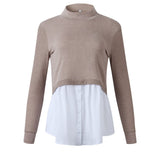 Autumn Winter Black Knitted Women Turtleneck Sweater 2020 Patchwork Long Sleeve Button Pullover Women Jumper