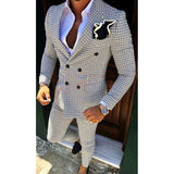2022 Fashion Lattice Men's Suit Slim Fit Prom Wedding Suits for Men