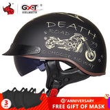 GXT DOT Certification Retro Motorcycle Helmet Moto Helmet Scooter Vintage Half Face Biker Motorbike Crash Moto Helmet Casco Moto