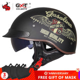 GXT DOT Certification Retro Motorcycle Helmet Moto Helmet Scooter Vintage Half Face Biker Motorbike Crash Moto Helmet Casco Moto