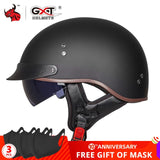 GXT DOT Certification Retro Motorcycle Helmet Moto Helmet Scooter Vintage Half Face Biker Motorbike Crash Moto Helmet Casco Moto