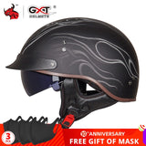 GXT DOT Certification Retro Motorcycle Helmet Moto Helmet Scooter Vintage Half Face Biker Motorbike Crash Moto Helmet Casco Moto