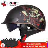 GXT DOT Certification Retro Motorcycle Helmet Moto Helmet Scooter Vintage Half Face Biker Motorbike Crash Moto Helmet Casco Moto