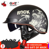 GXT DOT Certification Retro Motorcycle Helmet Moto Helmet Scooter Vintage Half Face Biker Motorbike Crash Moto Helmet Casco Moto