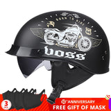 GXT DOT Certification Retro Motorcycle Helmet Moto Helmet Scooter Vintage Half Face Biker Motorbike Crash Moto Helmet Casco Moto