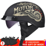 GXT DOT Certification Retro Motorcycle Helmet Moto Helmet Scooter Vintage Half Face Biker Motorbike Crash Moto Helmet Casco Moto