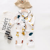 Children's Pajamas Set Baby Boy Girl Clothes Summer Sleepwear Set Kids Cartoon Printed Tops+Shorts Toddler Clothing Sets