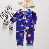 Children's Pajamas Set Baby Boy Girl Clothes Summer Sleepwear Set Kids Cartoon Printed Tops+Shorts Toddler Clothing Sets