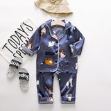Children's Pajamas Set Baby Boy Girl Clothes Summer Sleepwear Set Kids Cartoon Printed Tops+Shorts Toddler Clothing Sets