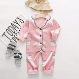 Children's Pajamas Set Baby Boy Girl Clothes Summer Sleepwear Set Kids Cartoon Printed Tops+Shorts Toddler Clothing Sets
