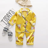 Children's Pajamas Set Baby Boy Girl Clothes Summer Sleepwear Set Kids Cartoon Printed Tops+Shorts Toddler Clothing Sets