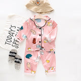 Children's Pajamas Set Baby Boy Girl Clothes Summer Sleepwear Set Kids Cartoon Printed Tops+Shorts Toddler Clothing Sets