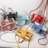 2020 Fashion Trend Ladies Transparent Jelly Candy Color Small Bag Korean Solid Personality Big Buckle Crossbody Shoulder Handbag - shopwishi 