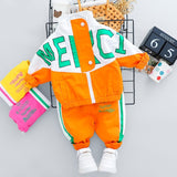 2020 Autumn Kid Boy Girl Clothing New Casual Tracksuit Long Sleeve Letter Zipper Sets Infant Clothes Baby Pants 1 2 3 4 Years