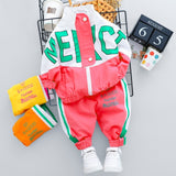 2020 Autumn Kid Boy Girl Clothing New Casual Tracksuit Long Sleeve Letter Zipper Sets Infant Clothes Baby Pants 1 2 3 4 Years